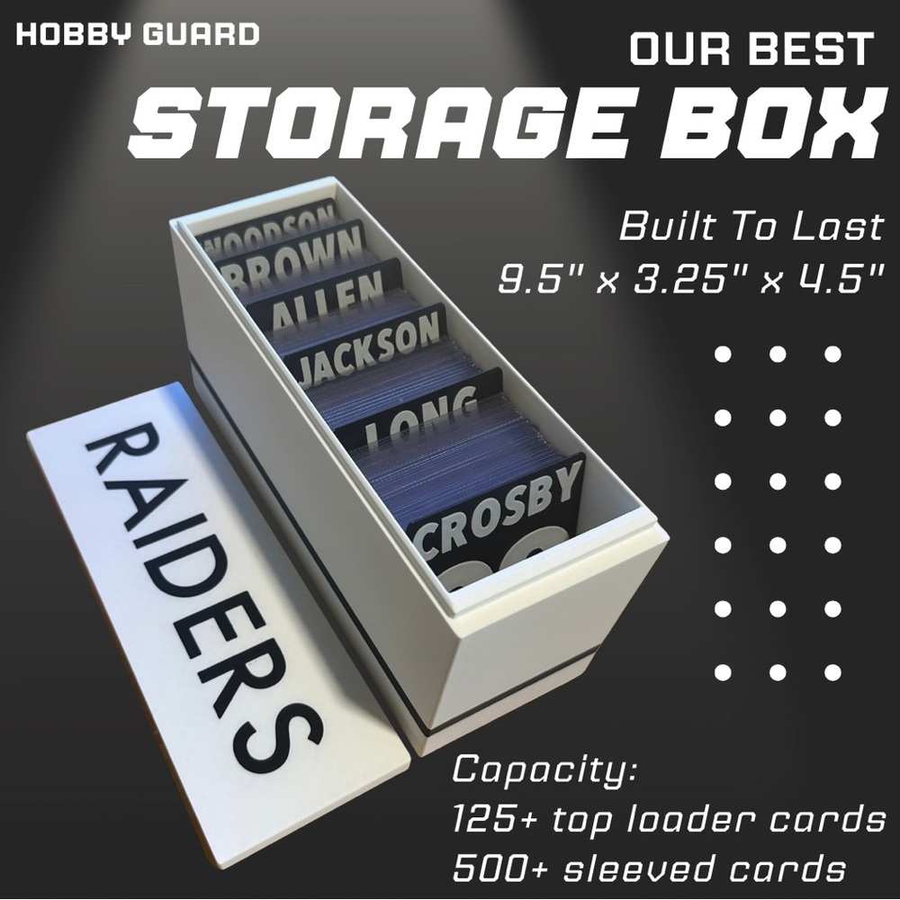 Las Vegas Raiders Sports Card White Storage Box For Topps Panini Football Cards